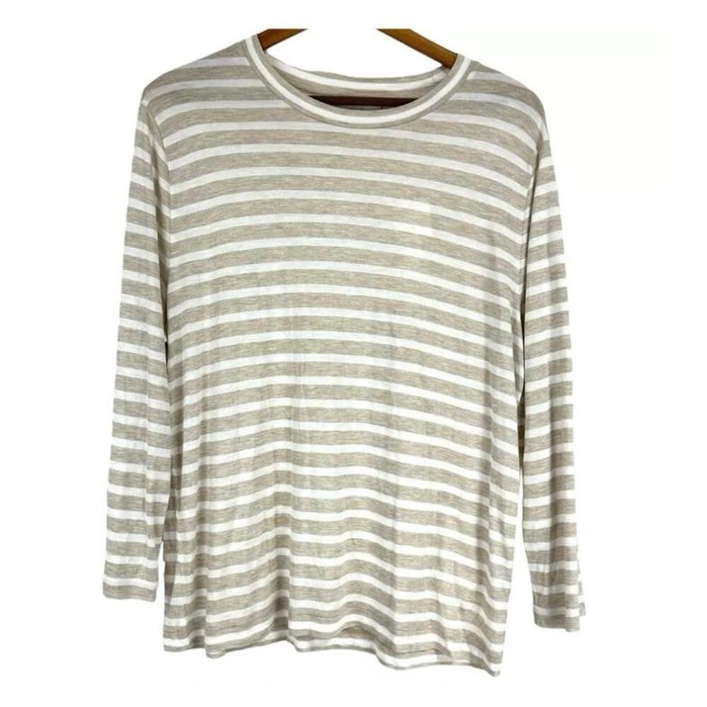 Vince Womens Crewneck bracelet sleeve classic stripe top, $65, Medium, B59